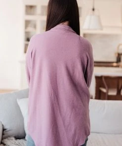 Ave Shops Long Sleeve Tops Wrapped In Love Shacket In Lavender