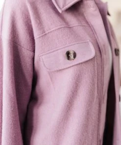 Ave Shops Long Sleeve Tops Wrapped In Love Shacket In Lavender