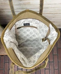 Myra Yellow Aztec & Leather Tote Handbag Handbags & Wallets