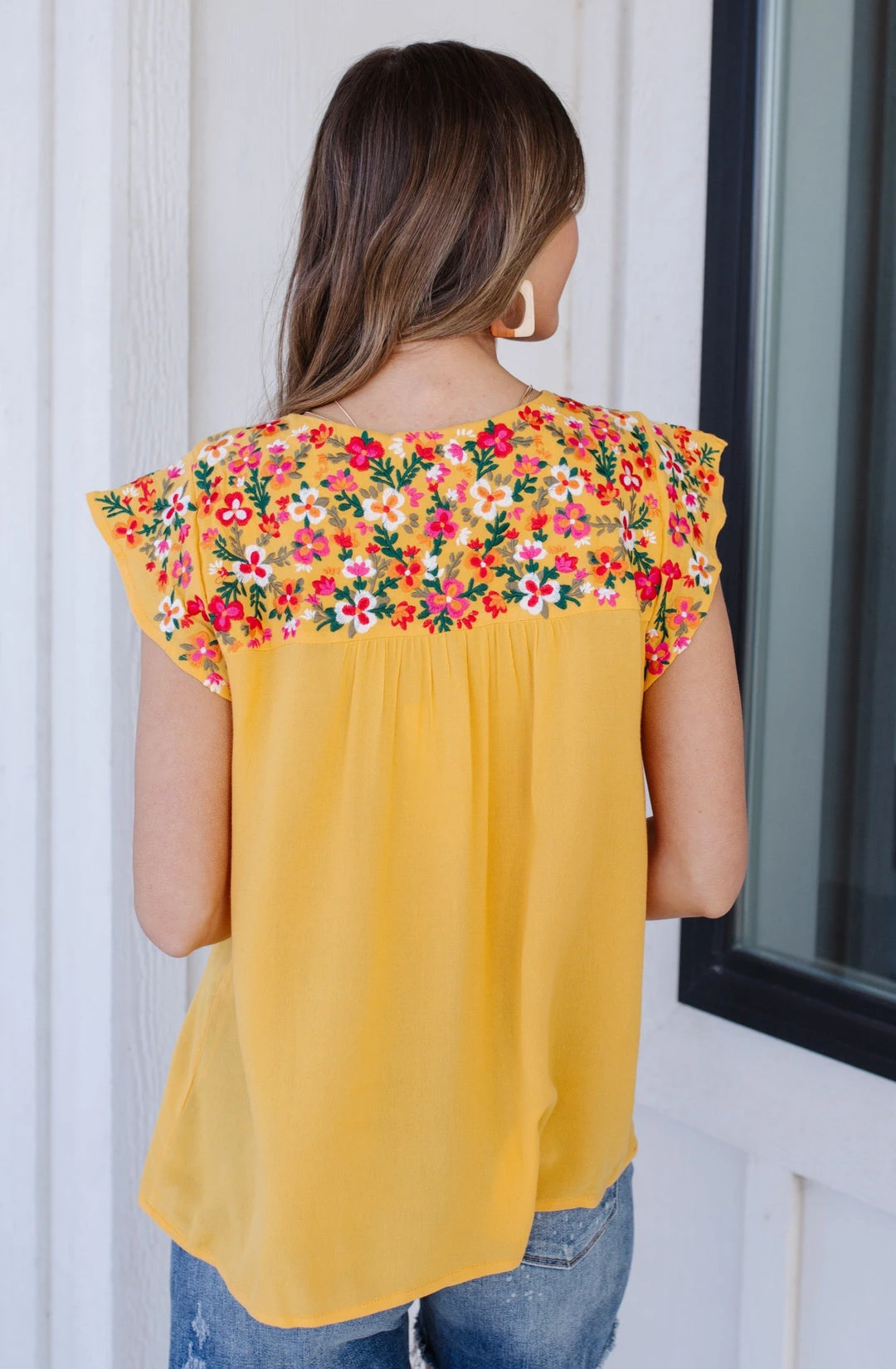 Ave Shops Yellow Blossoms Short Sleeve Shirt | Women’s Tops & Blouses 9 Ave Shops Yellow Blossoms Shirt Clothing