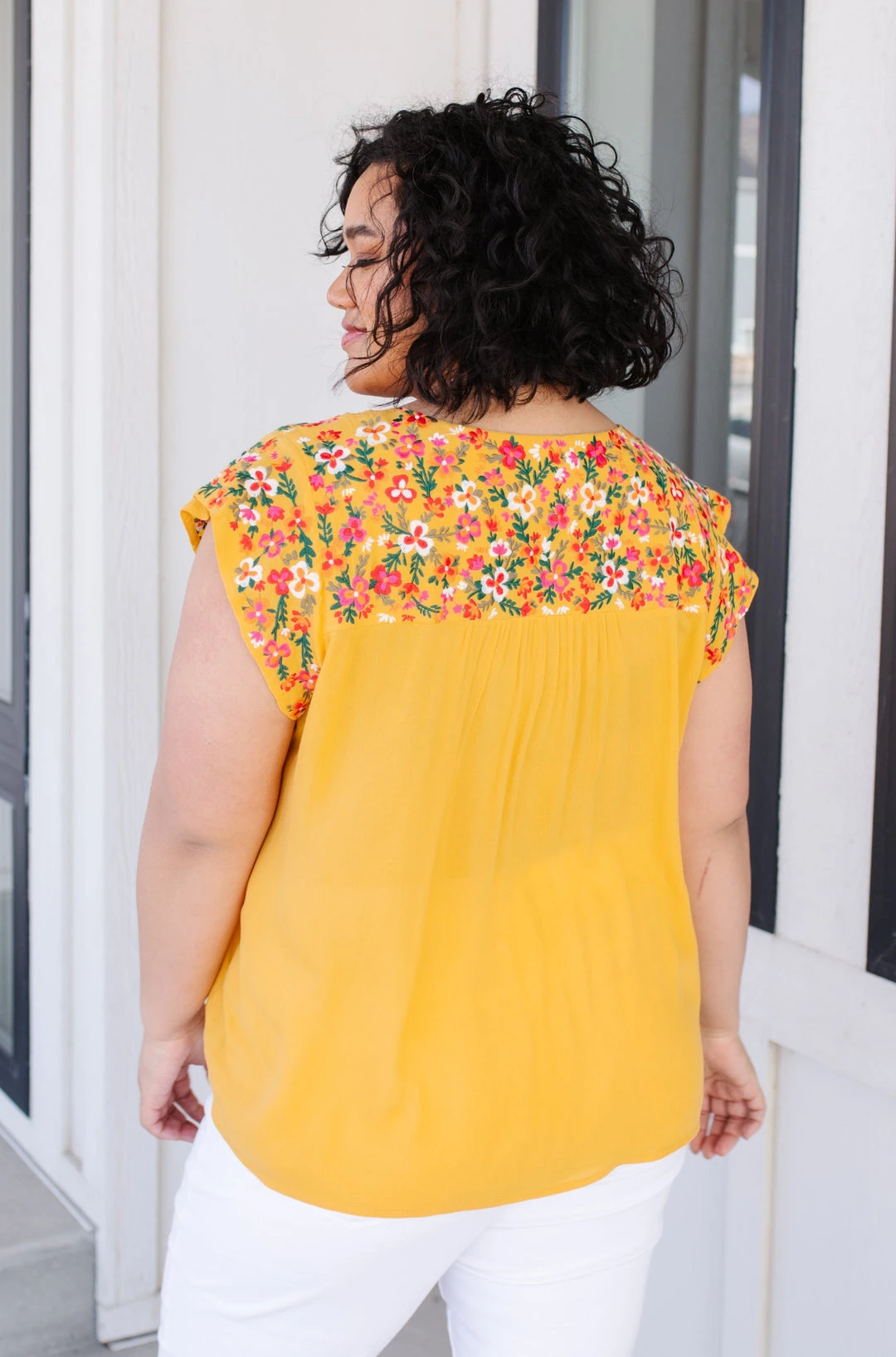 Ave Shops Yellow Blossoms Short Sleeve Shirt | Women’s Tops & Blouses 14 Ave Shops Yellow Blossoms Shirt Clothing