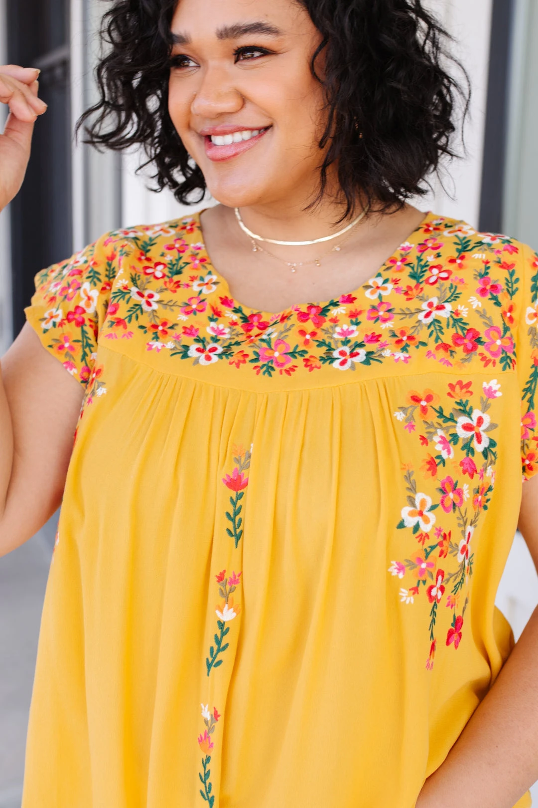 Ave Shops Yellow Blossoms Short Sleeve Shirt | Women’s Tops & Blouses 4 Ave Shops Yellow Blossoms Shirt Clothing