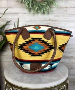 American Darling Handbags & Wallets Yellow Colorful Aztec Tote Handbag