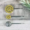 Blue Tortoise Yellow Concho Bobby Pin Set