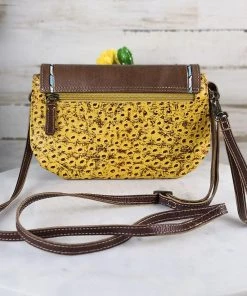 Myra Handbags & Wallets Yellow Steer Skull Wallet Crossbody