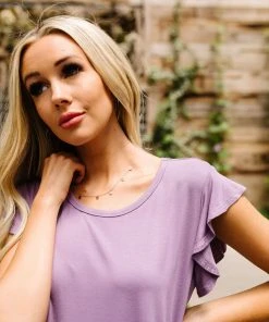 Ave Shops All A Flutter Lavender Top