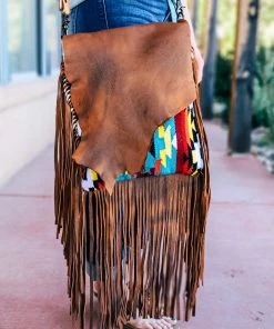 American Darling Handbags & Wallets Multi Color Aztec Fringe Handbag
