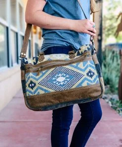 Myra Aqua Aztec Messenger Handbag