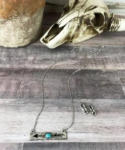 Blue Tortoise Jewelry Arrow Bar Necklace