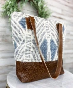 Myra Concealed Carry Aztec Tooled Leather Tote Handbag Handbags & Wallets