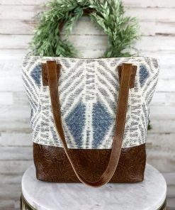 Myra Concealed Carry Aztec Tooled Leather Tote Handbag Handbags & Wallets
