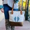 Myra Concealed Carry Aztec Tooled Leather Tote Handbag Handbags & Wallets