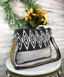 Myra Grey Aztec Cowhide Crossbody Handbag - MEGA SALE -The Cinchy Cowgirl Store azteccowhidecrossbodyhandbag3 1080x