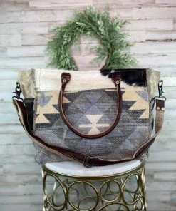 Myra Handbags & Wallets Aztec Cowhide Weekender Bag