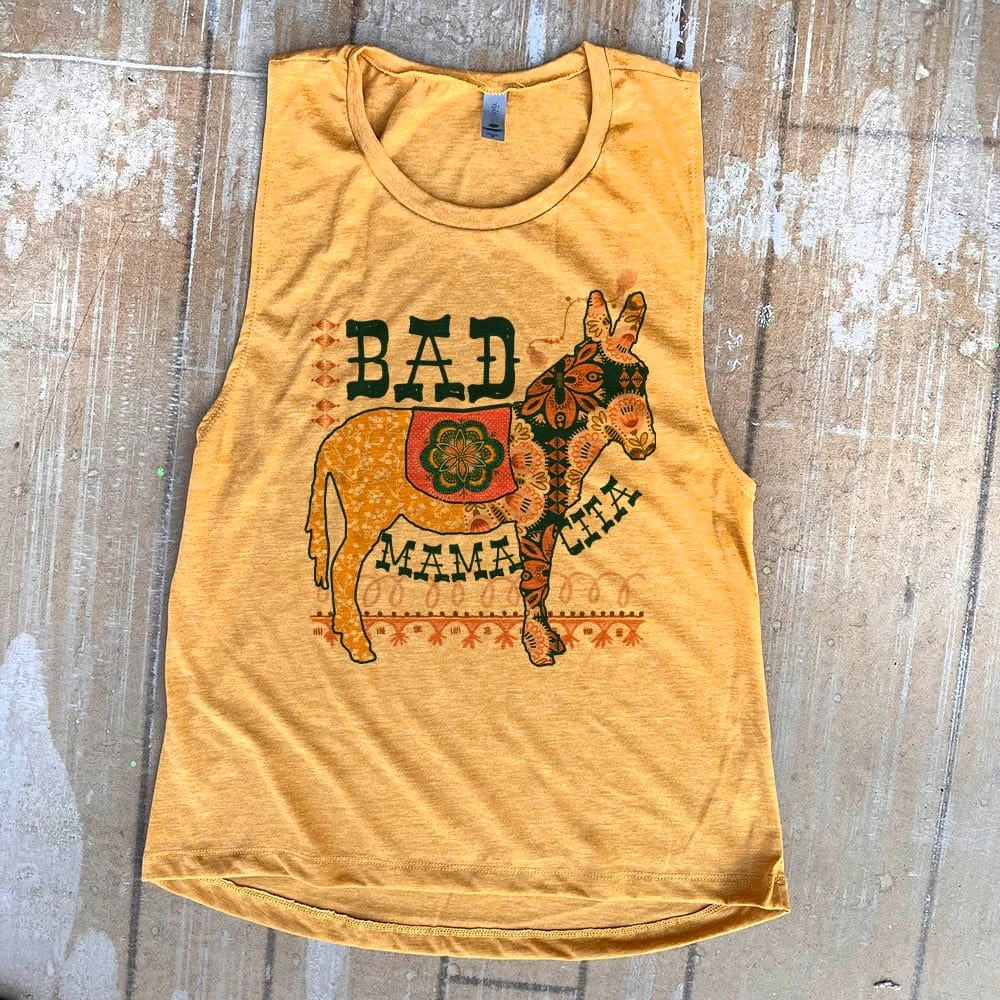 Thelattimoreclaim Mustard Bad Ass Mamacita Tank - Featured Graphic Tees for Women 3 Thelattimoreclaim Mustard Bad Ass Mamacita Tank Featured Graphic Tees
