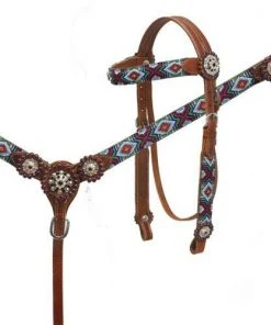 The Cinchy Cowgirl Headstall Sets Multi Color Beaded Headstall Set
