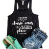 The Cinchy Cowgirl Black Just Chasin' Cows Tank Top | Women's Graphic Tank Tops | TCC Clothing 1 The Cinchy Cowgirl Black Just Chasin' Cows Tank Top Clothing