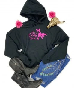 The Cinchy Cowgirl Black Logo Unisex Hoodie [FREE Logo Sticker!]