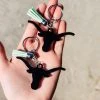 The Cinchy Cowgirl Black Longhorn Resin Keychain Set (Pack of 2) – Western Style Accessories for Cowgirls & Cowboy Fans 2 The Cinchy Cowgirl Black Longhorn (Set Of 2) Keychain Resin Keychains
