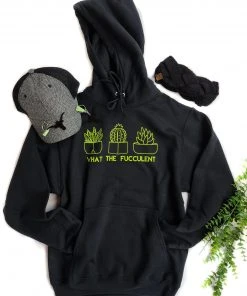 The Cinchy Cowgirl Black What The Fucculent Hoodie Clothing