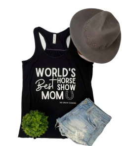 The Cinchy Cowgirl Clothing Black World's Best Horse Show Mom Tank