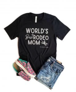 The Cinchy Cowgirl Black World's Best Rodeo Mom Short Sleeve Tee