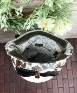 Myra Handbags & Wallets Blue & Gray Aztec Backpack