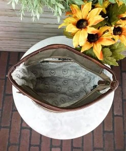 Myra Blue & Ivory Zip Hobo Handbag Handbags & Wallets