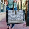 Myra Blue Diamond & Cowhide Weekender Bag - Stylish Handbag & Wallet Combo 1 Myra Handbags & Wallets Blue Diamond & Cowhide Weekender