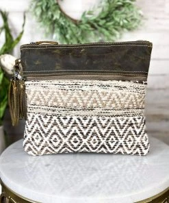 Myra Handbags & Wallets Boho Aztec Neutral Crossbody Handbag