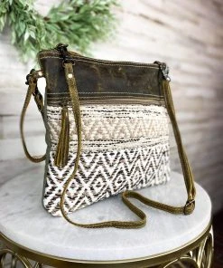 Myra Handbags & Wallets Boho Aztec Neutral Crossbody Handbag