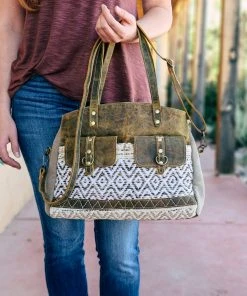 Myra Boho Aztec Neutral Tote Handbag Handbags & Wallets