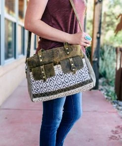 Myra Boho Aztec Neutral Tote Handbag Handbags & Wallets