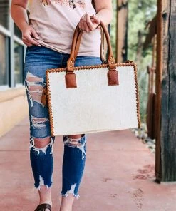 American Darling Handbags & Wallets Concealed Carry Brown & White Cowhide Handbag