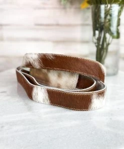 Myra Handbags & Wallets Brown & White Cowhide Purse Strap