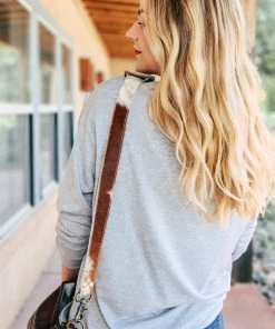 Myra Handbags & Wallets Brown & White Cowhide Purse Strap