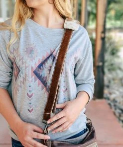 Myra Handbags & Wallets Brown & White Cowhide Purse Strap