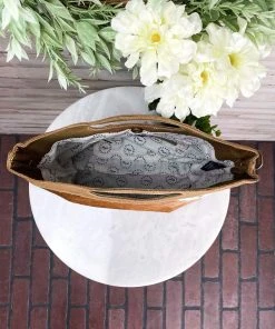 Myra Brown & White Cowhide Tote Crossbody Handbag Handbags & Wallets