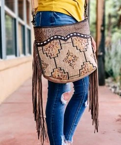 Myra Handbags & Wallets Brown Aztec Scarlett Crossbody Handbag