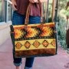 Sixtease Canary Yellow Aztec Weekender Handbag