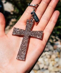 The Cinchy Cowgirl Champagne Trust Cross Keychain Resin Keychains