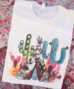 Thelattimoreclaim Cactus Teepee Short Sleeve Tee Featured Graphic Tees