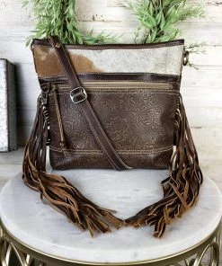 Myra Coffee Floral Tooled Fringe Crossbody Handbag – Stylish & Functional 10 Myra Handbags & Wallets Coffee Floral Tooled Fringe Handbag