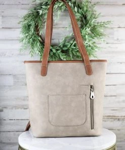 Montana West Concealed Carry Khaki Arrow Tote Handbag
