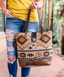 Myra Handbags & Wallets Western Aztec Concho Concealed Carry Crossbody Handbag