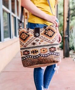 Myra Handbags & Wallets Western Aztec Concho Concealed Carry Crossbody Handbag