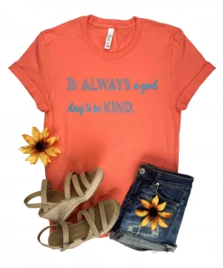 The Cinchy Cowgirl Coral It's Always A Good Day Short Sleeve Graphic Tee Clothing