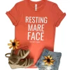 The Cinchy Cowgirl Clothing Coral Resting Mare Face Short Sleeve Graphic Tee