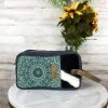Sixtease Turquoise & Cowhide Cosmetic Travel Bag Handbags & Wallets