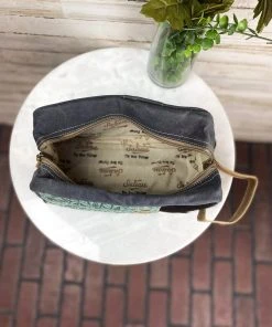 Sixtease Turquoise & Cowhide Cosmetic Travel Bag Handbags & Wallets